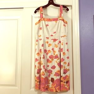 Linen Dress Orange Floral